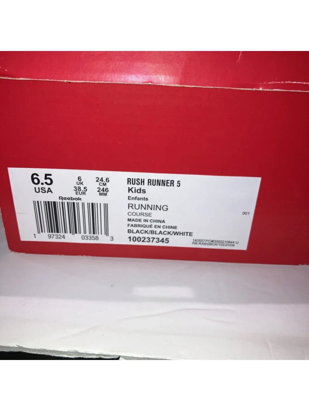 Reebok Rush Runner 5 Sneakers Women's 8 Youth 6.5 NEW